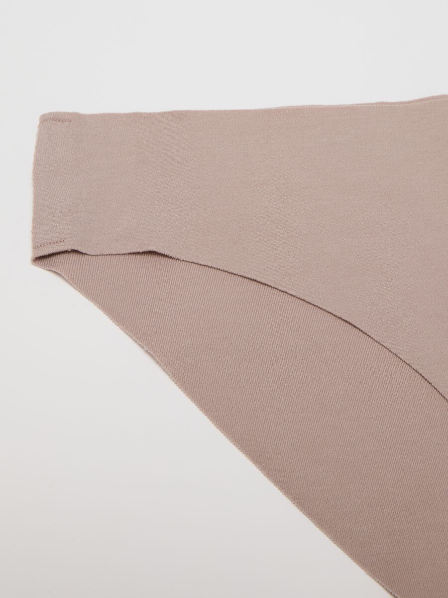 Beige stretch cotton regular fit briefs_5