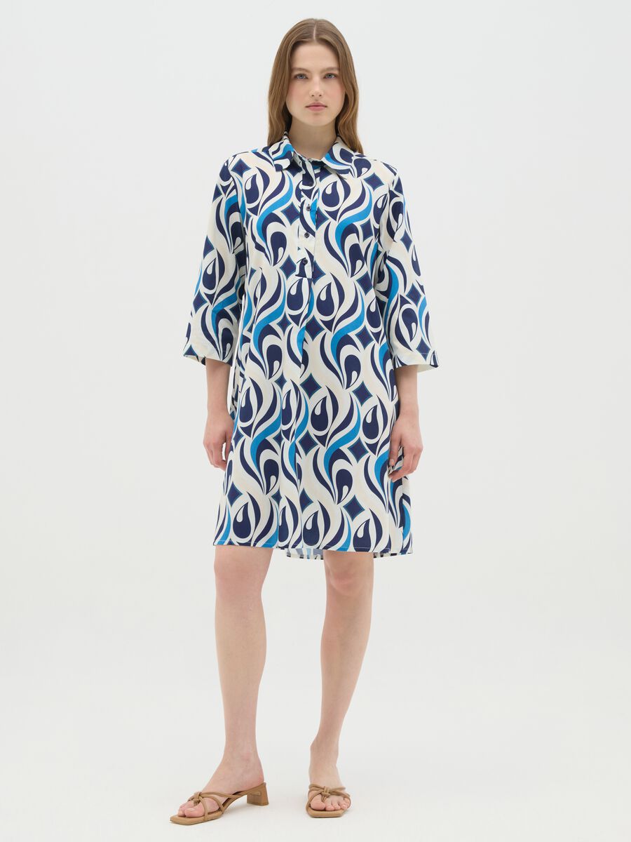 Women's long cotton dress, multicolour, regular fit_0