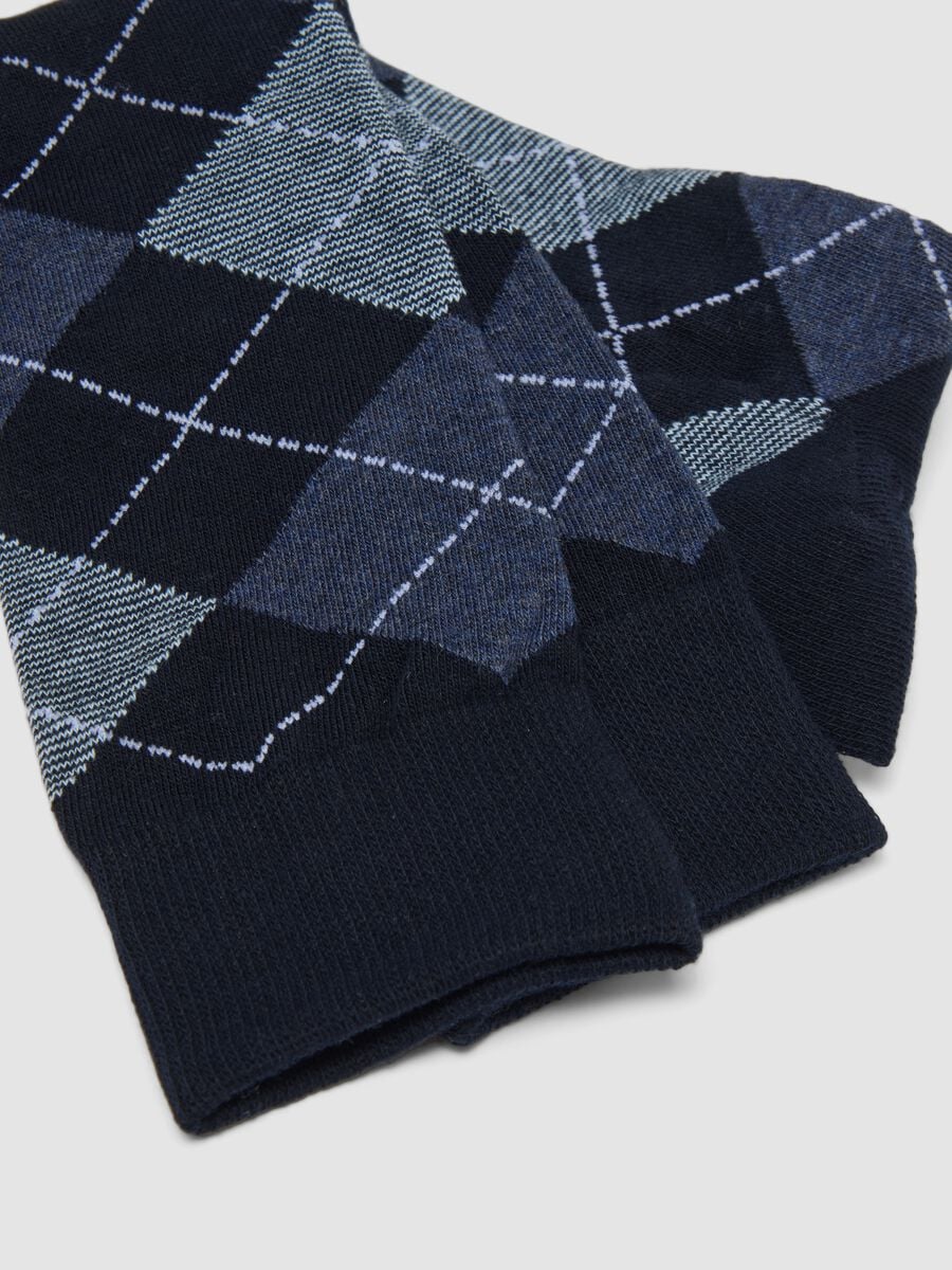 3-pack of long blue socks in stretch organic cotton_1