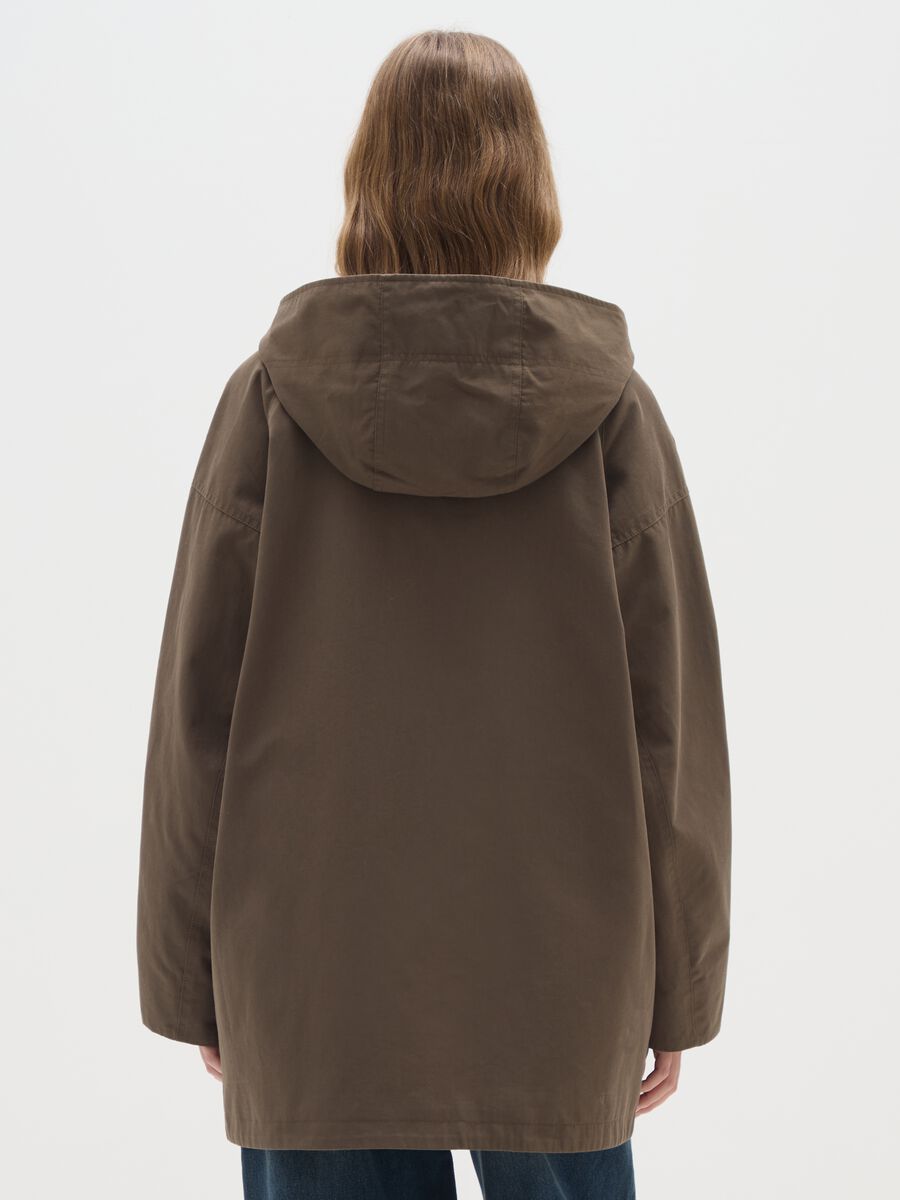 Giacca in misto cotone marrone regular fit_3