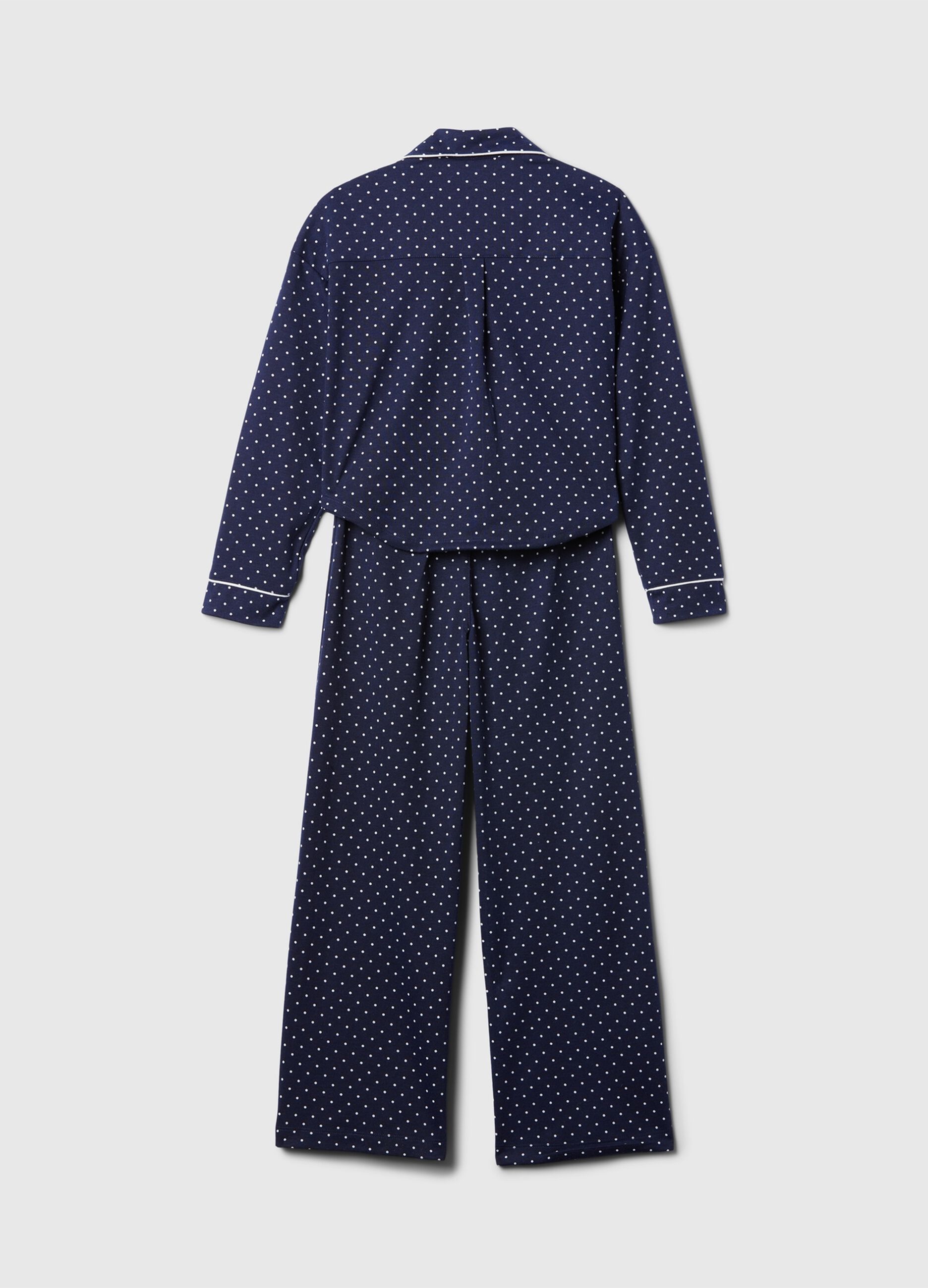 Long pyjamas with polka dot print