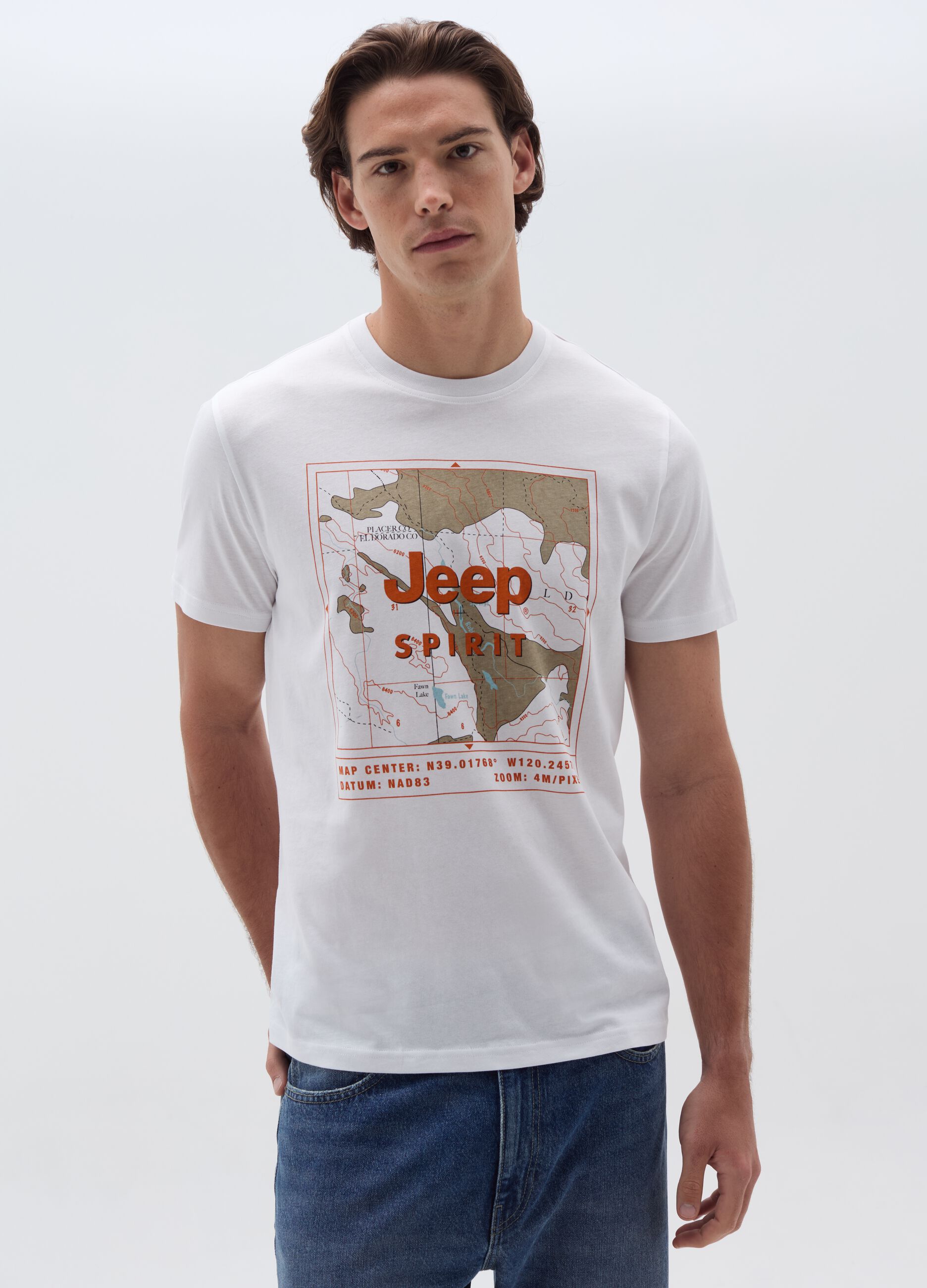 Ovs T-shirt in cotone con stampa Jeep Spirit