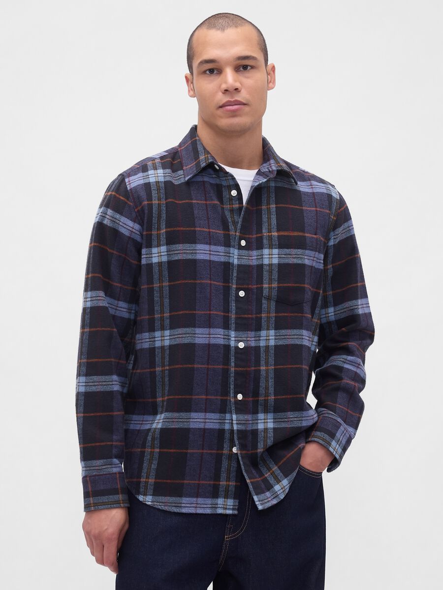 Blue Checked Cotton Shirt_0