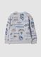 Felpa grigia in misto cotone e viscosa con stampe racing over fit_1