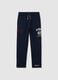 Boys' blue pure cotton joggers with regular fit_0