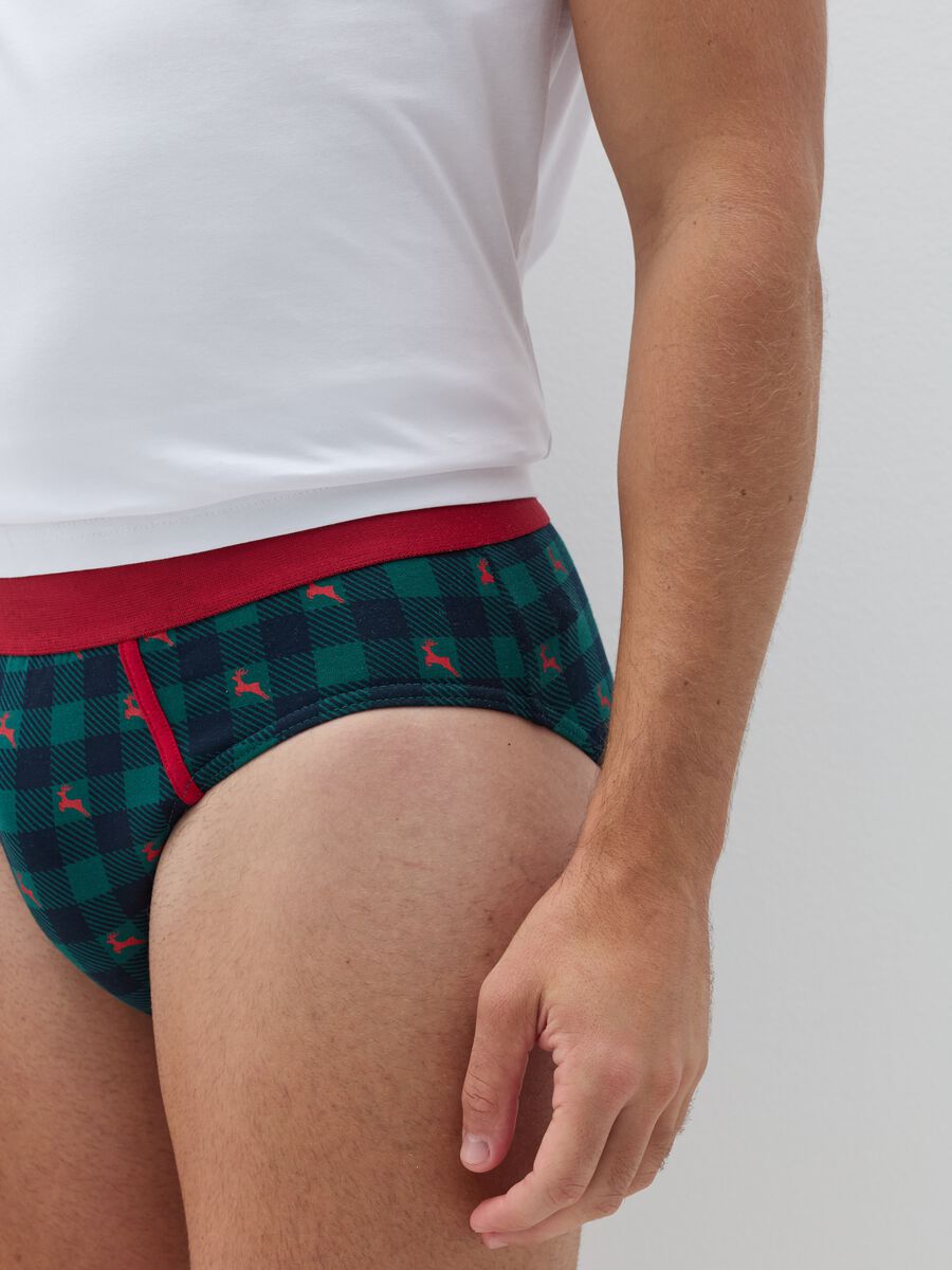 Two-pack briefs in organic cotton with tartan pattern_2