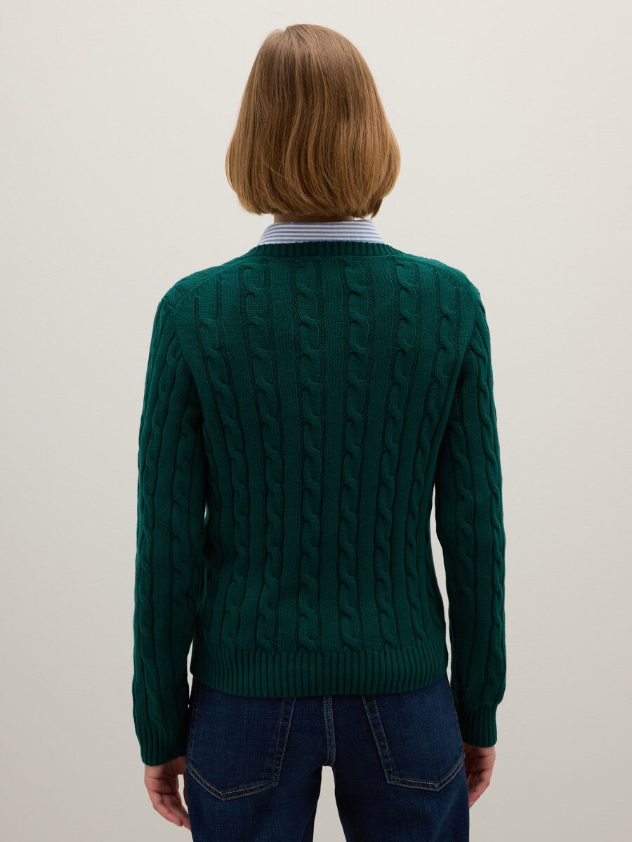 Maglione in puro cotone verde regular fit_2