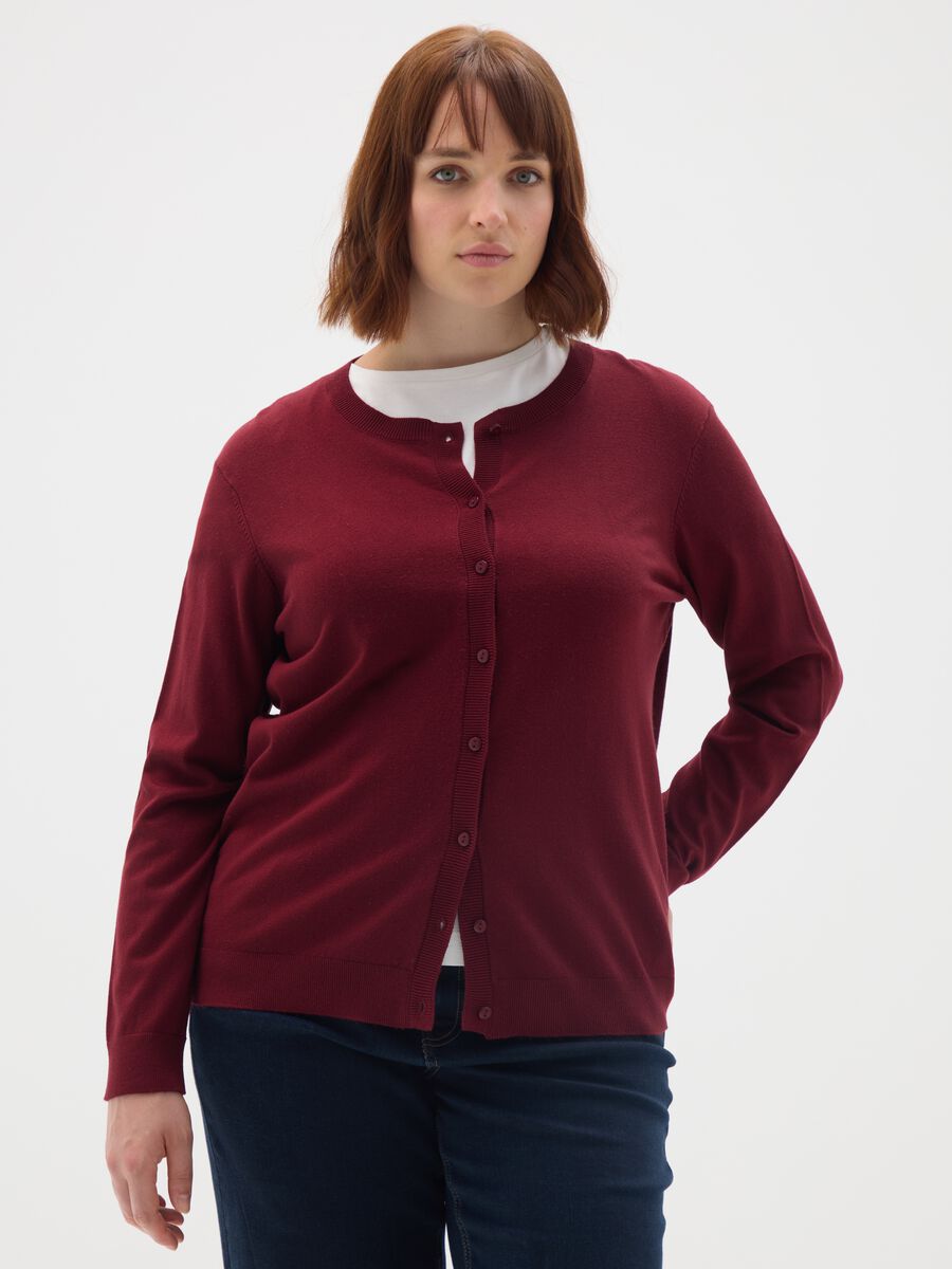 Red Regular Fit Cardigan_0