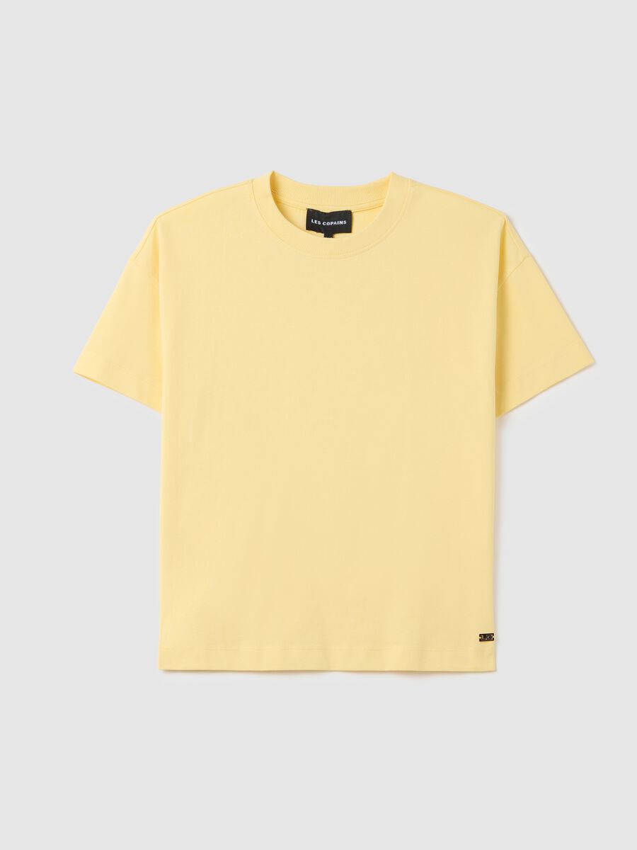 Les Copains Light Yellow Cotton T-shirt_0