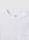 White pure cotton children's T-shirt, regular fit with pocket_3