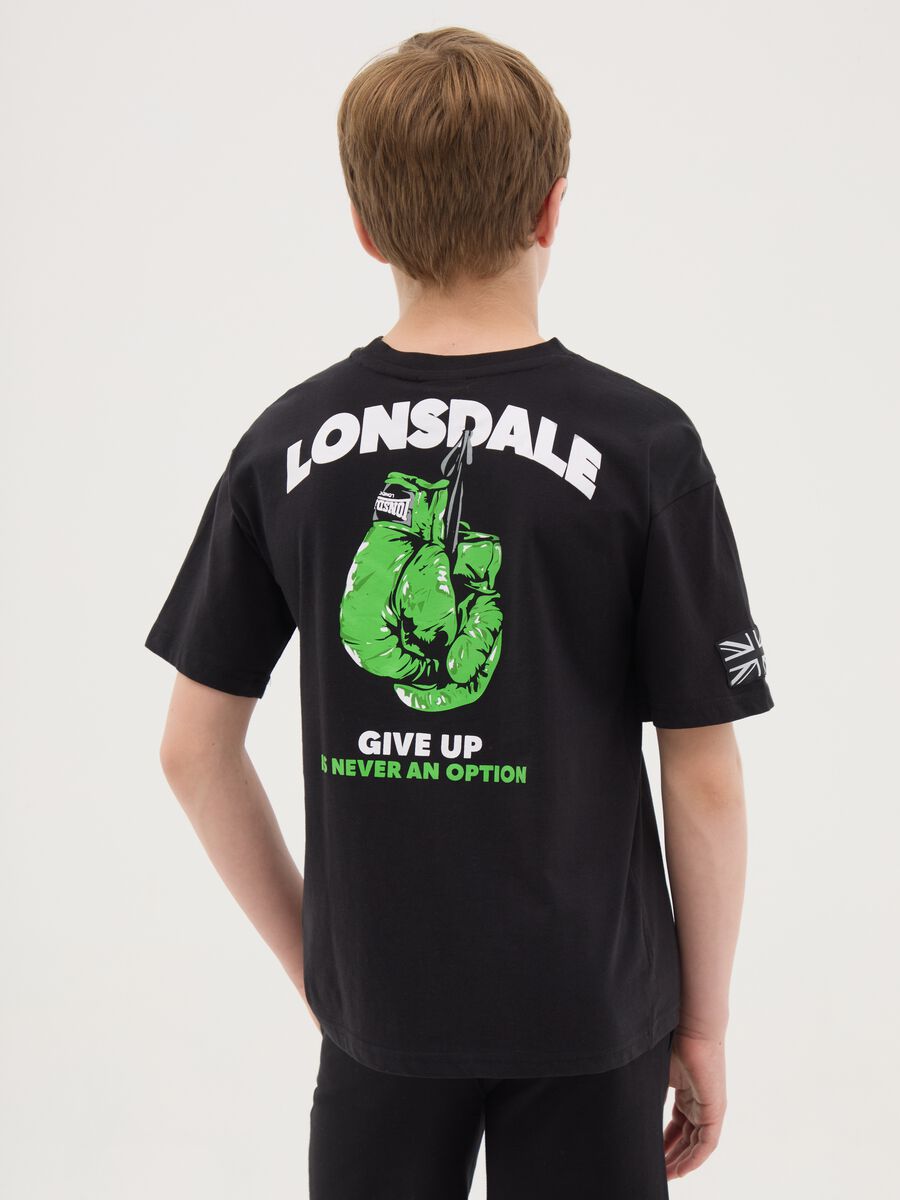 Lonsdale Black T-shirt with Boxing Gloves Print_2
