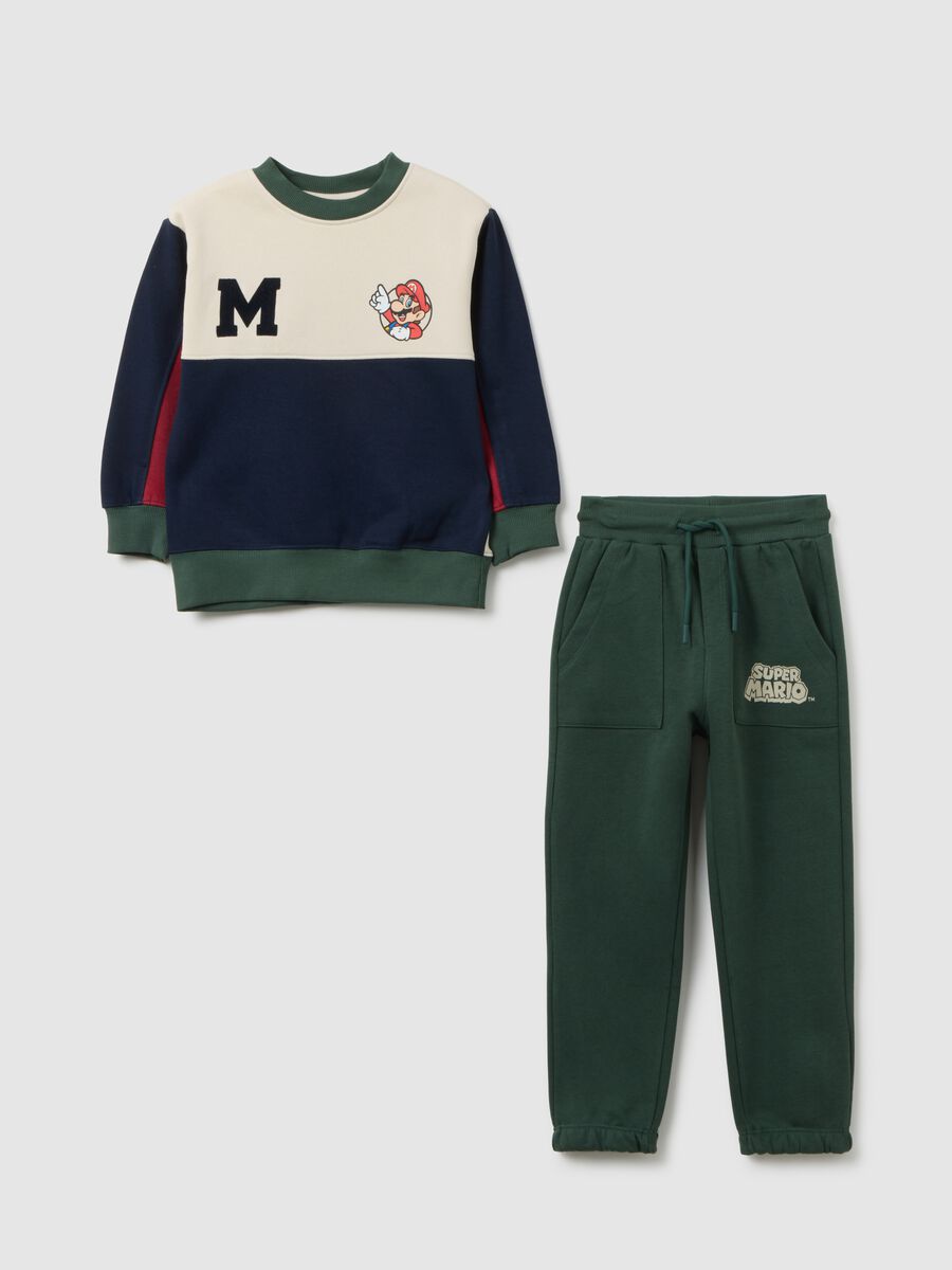 Set felpa pantalone multicolor da bambino in misto cotone regular fit_0