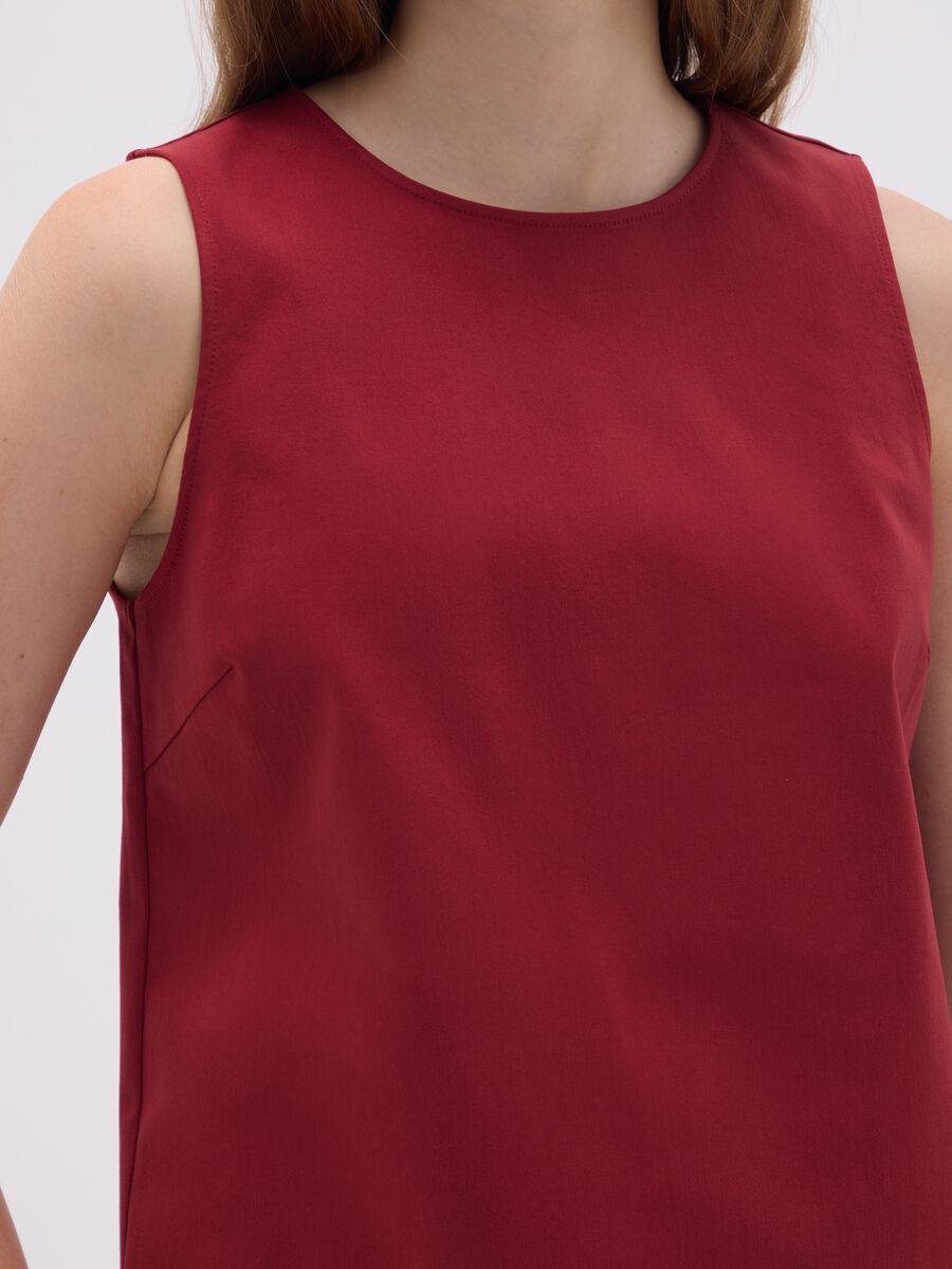 Red viscose blend women's dress_3