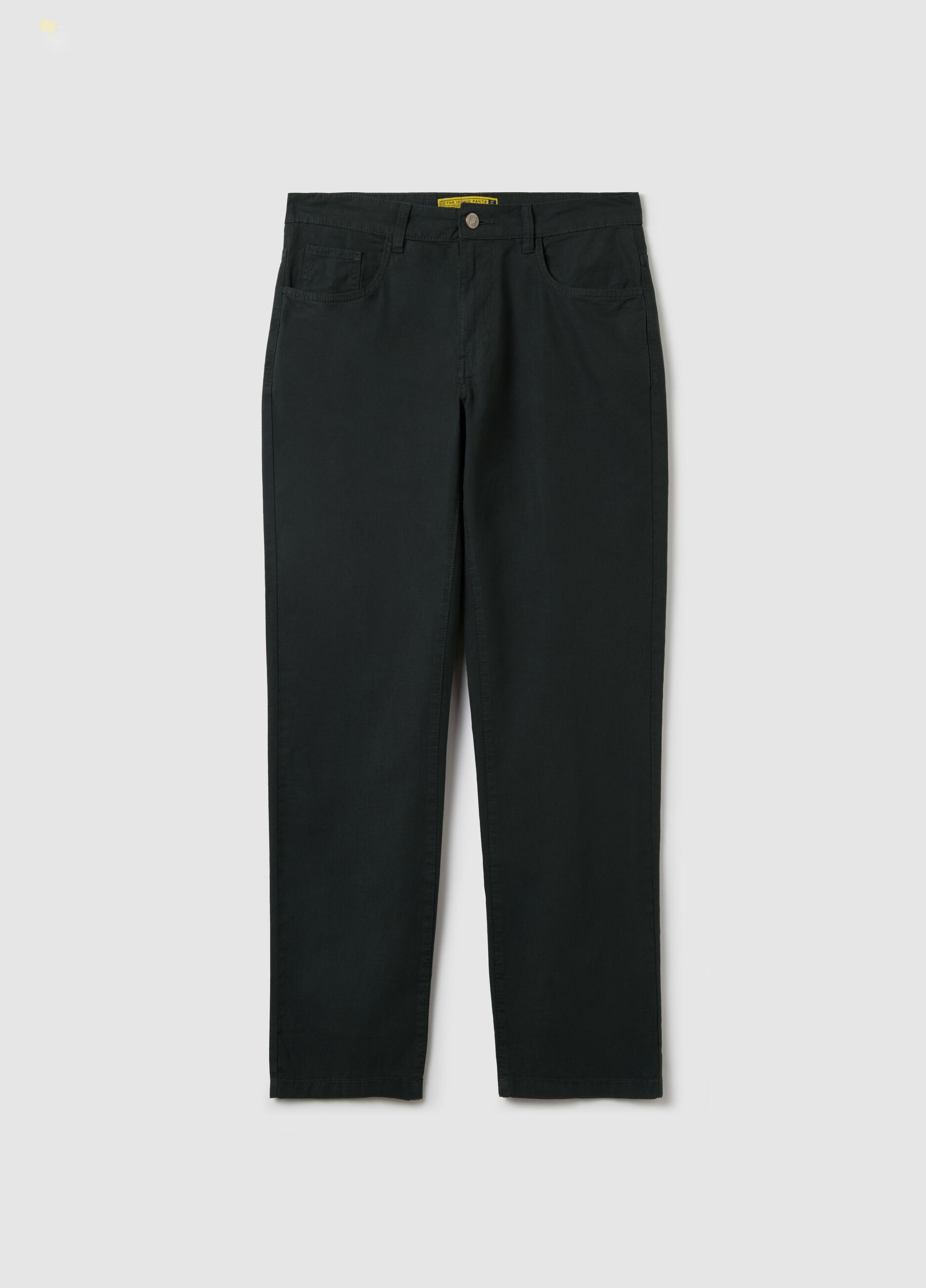 Pantaloni in lino e cotone cinque tasche