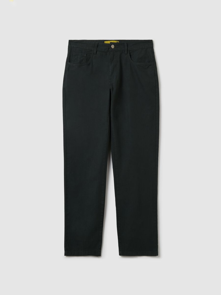 Trousers in linen and cotton with five pockets_0