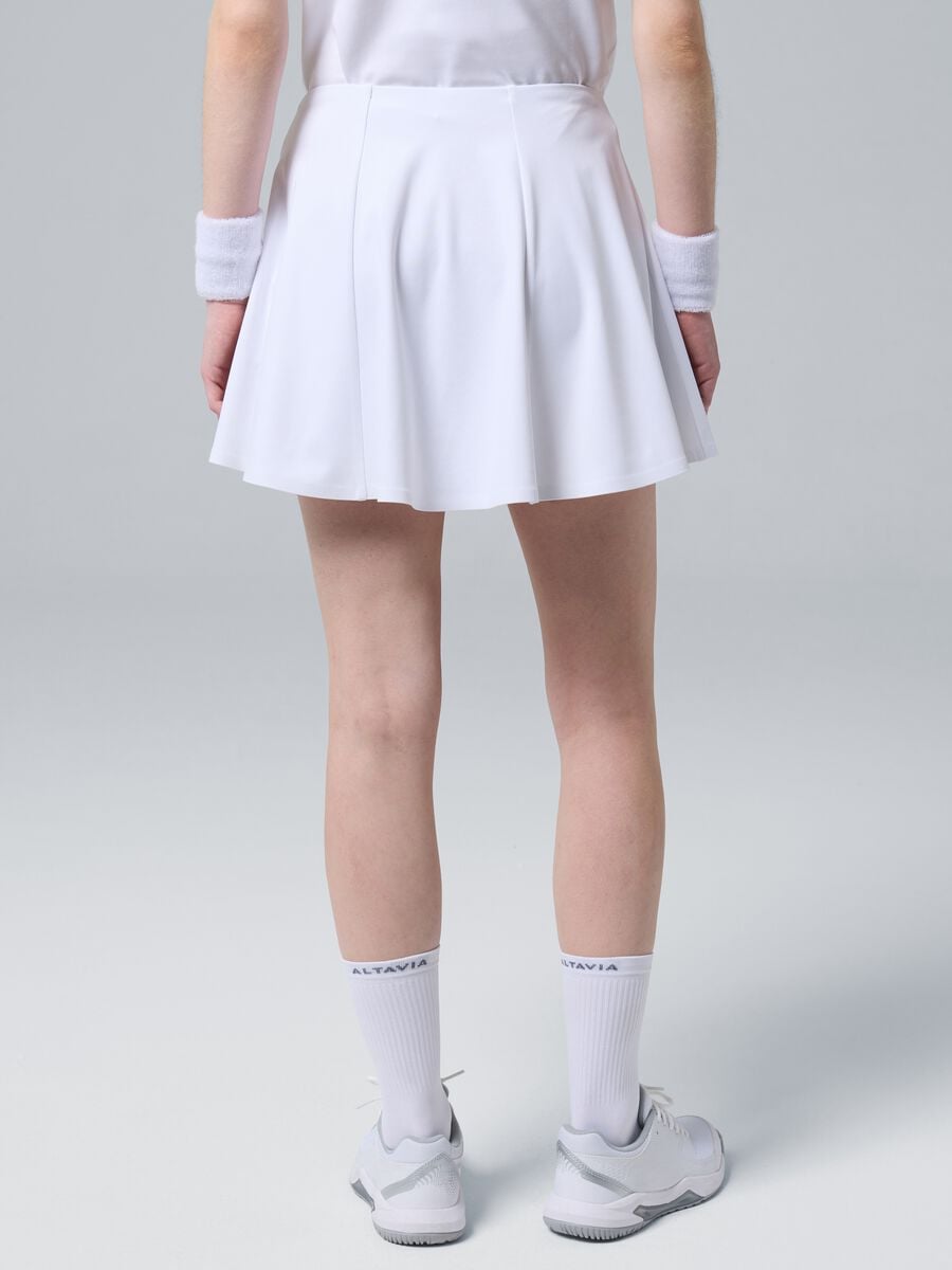White ALTAVIA COURT sports skirt in stretch technical fabric with integrated shorts_2