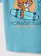 Boys' Regular Fit Sky Blue Pure Cotton T-shirt with Riding Tiger_3