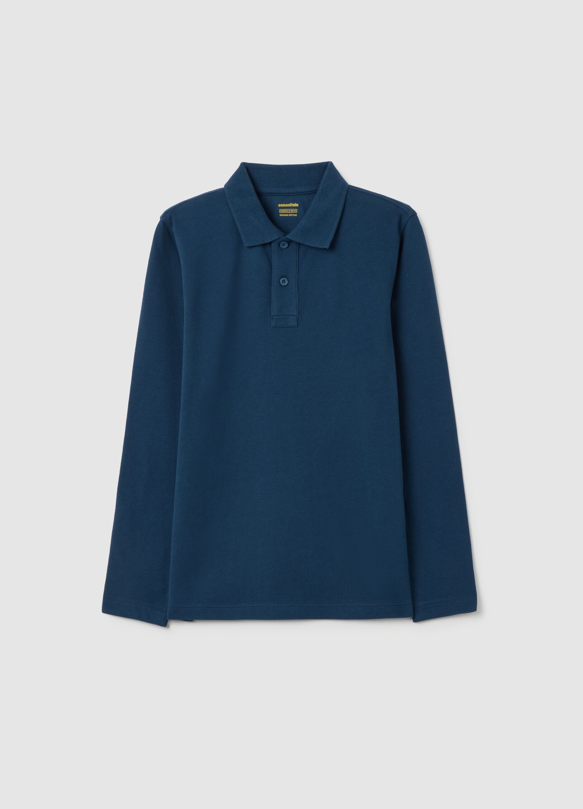 Boys' blue pure cotton polo regular fit