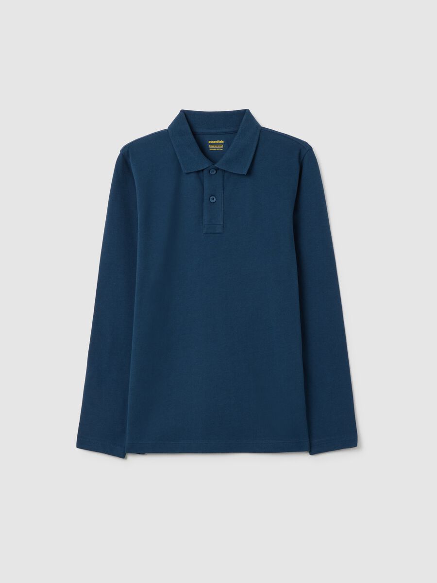Boys' blue pure cotton polo regular fit_3