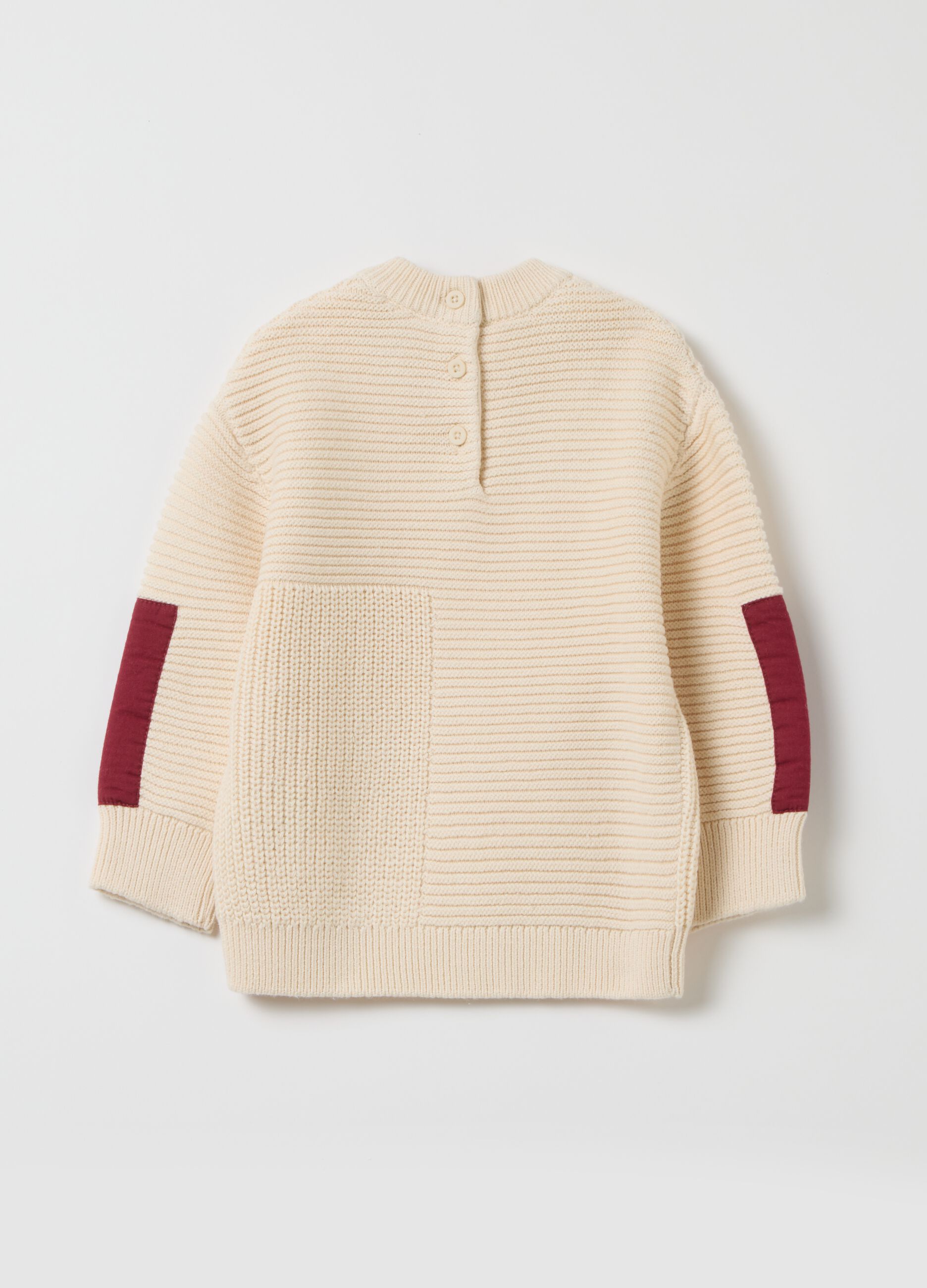 Beige cotton knitted pattern sweater
