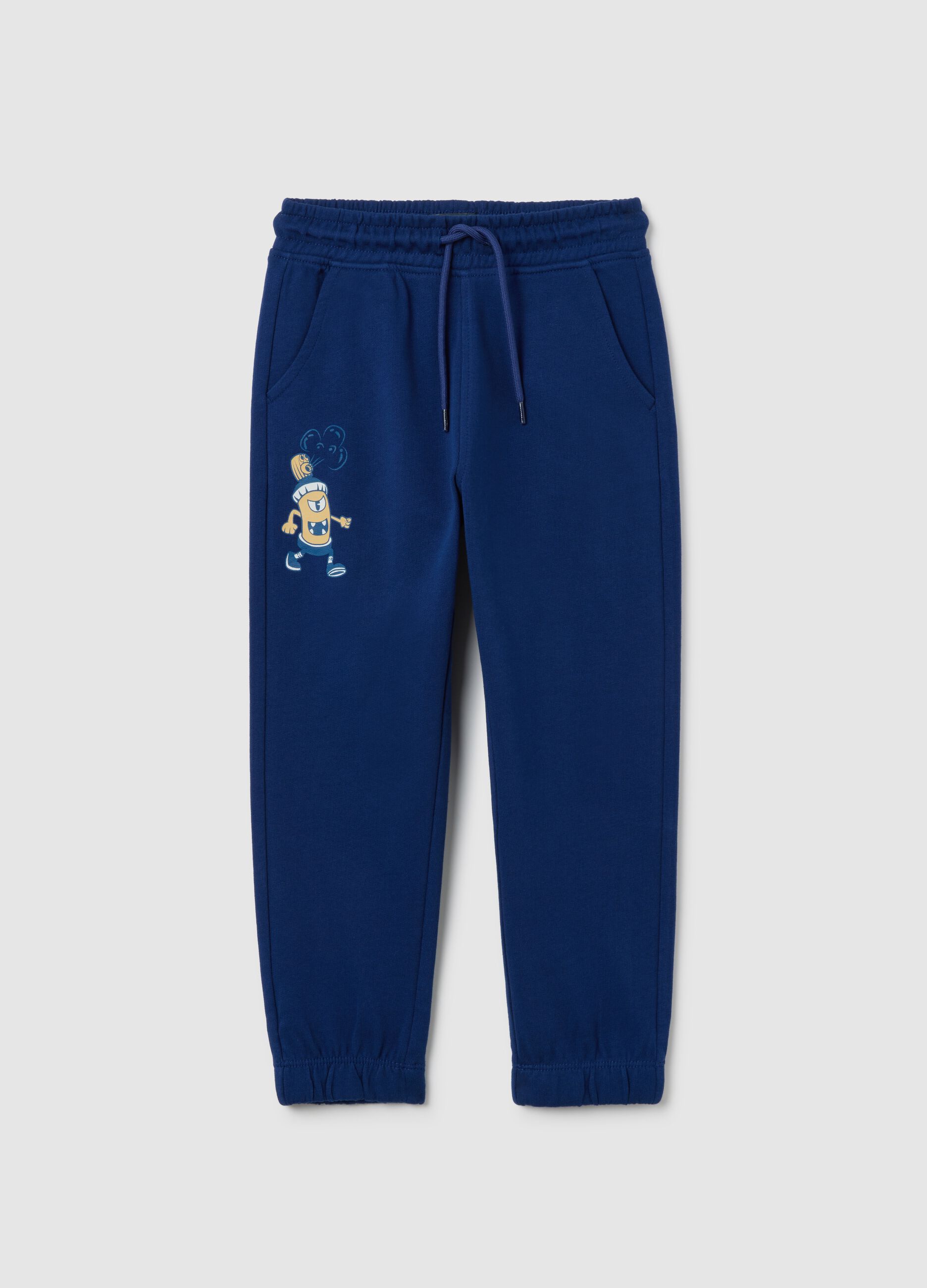 Children's Blue Regular Fit Cotton Trousers