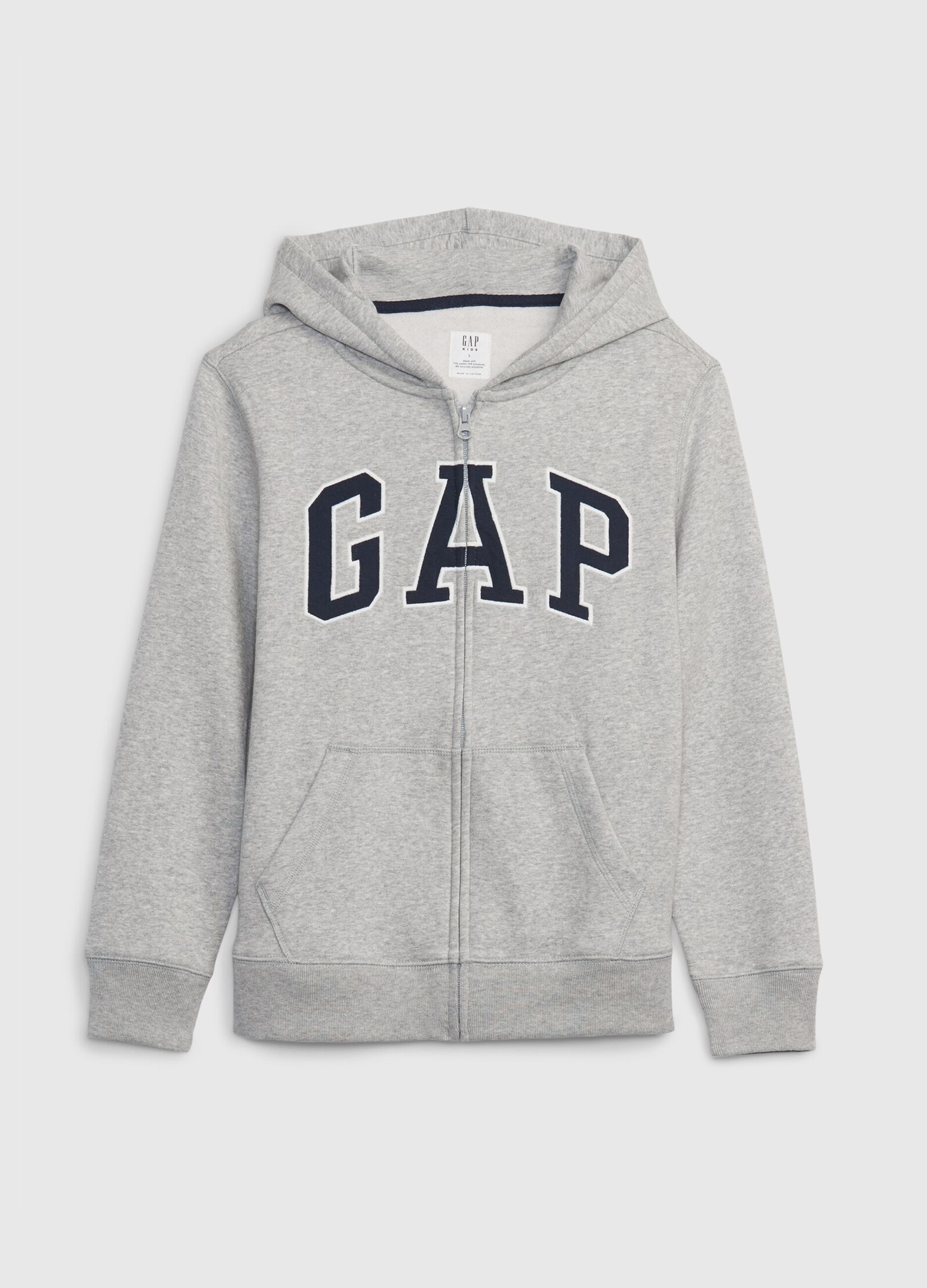 Full-zip in felpa con ricamo logo