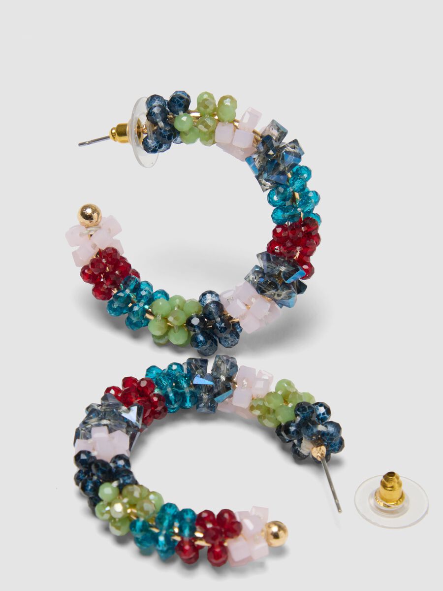 Lightweight earrings with multicolour glass stones_2