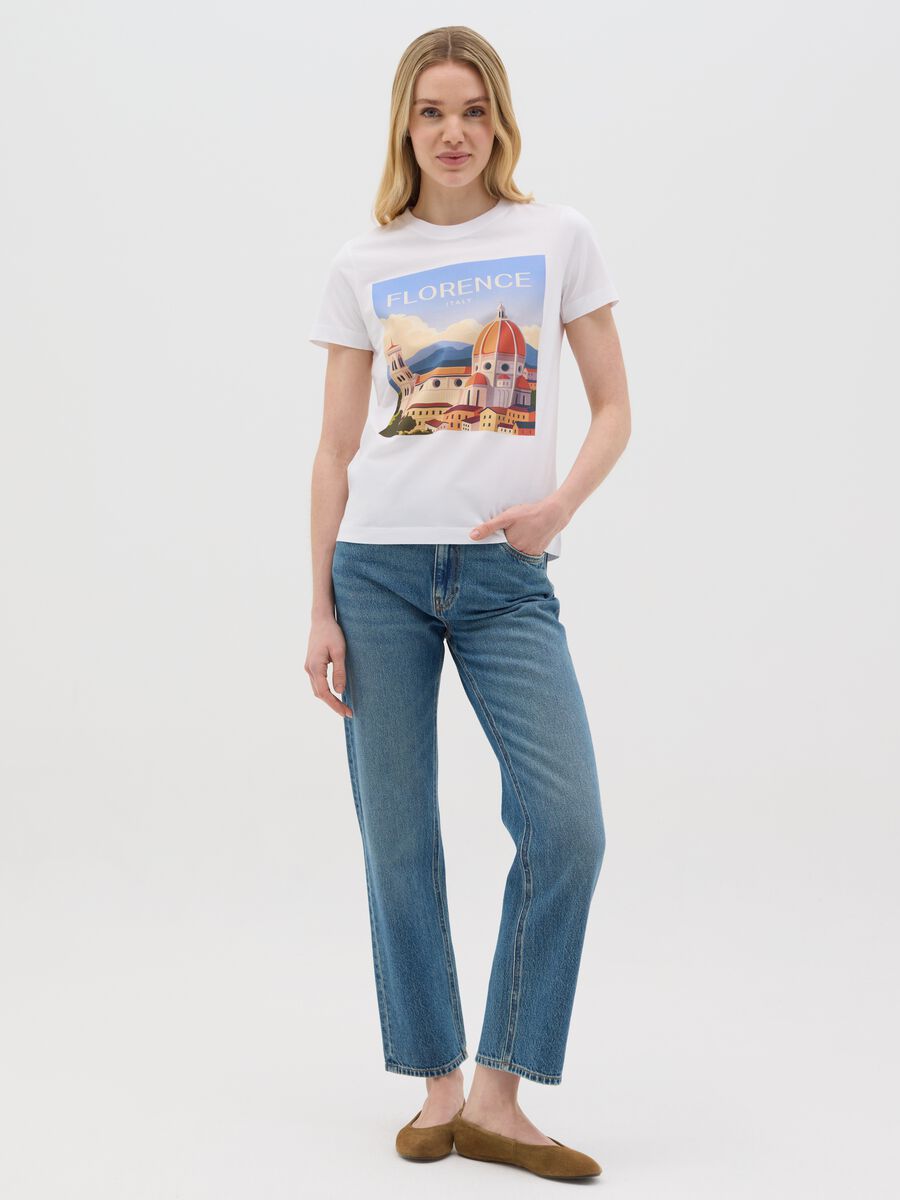 White T-shirt with Florence print by Ovs_1