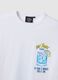 White pure cotton regular fit T-shirt with Gin tonic prints_5