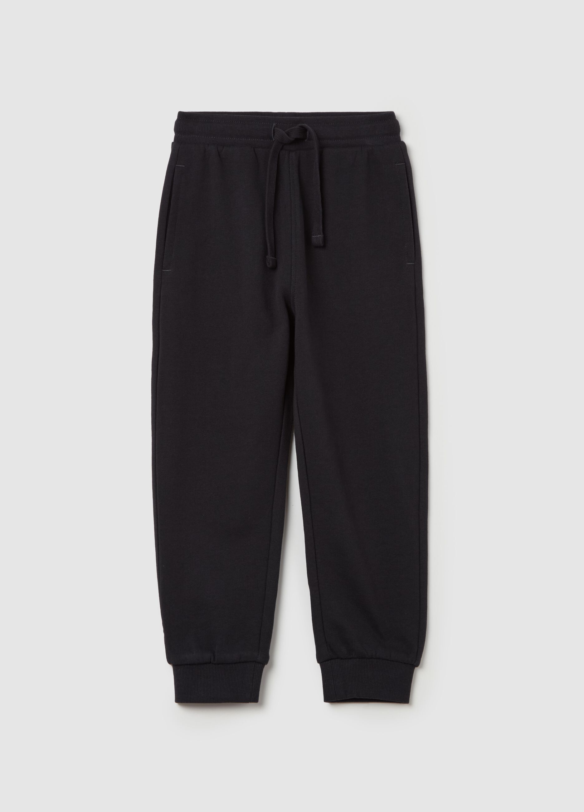 Fleece joggers with pockets and drawstring