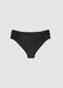 Slip da bagno in tessuto elasticizzato nero con pieghe laterali_4