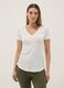 T-shirt premaman bianca con scollo a V in cotone e modal elasticizzato_1