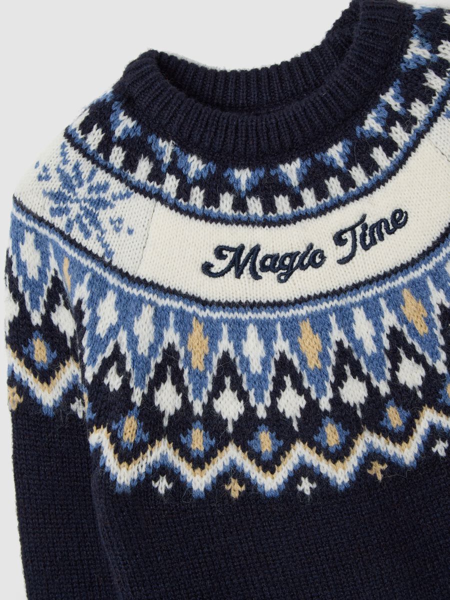 Christmas Jumper Save the Children da neonato con motivo jacquard blu_2