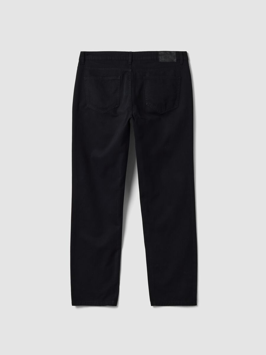 Black pure cotton five-pocket trousers_5