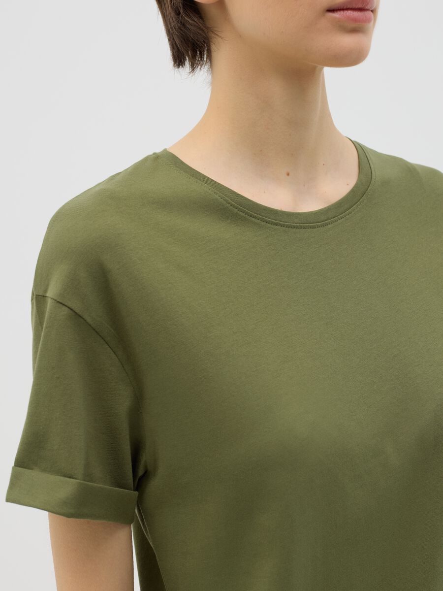 Green boxy-fit T-shirt in cotton_2