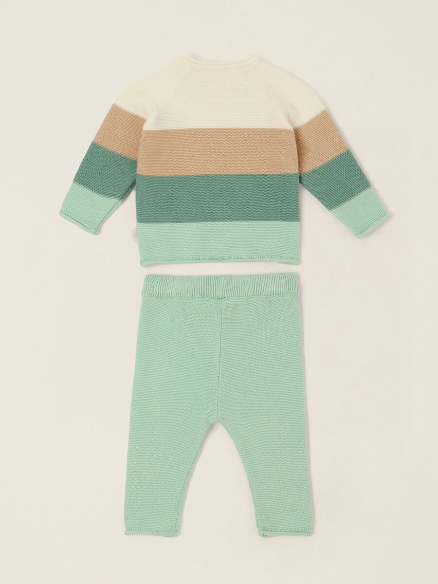 Multicolour striped pure cotton baby set_3