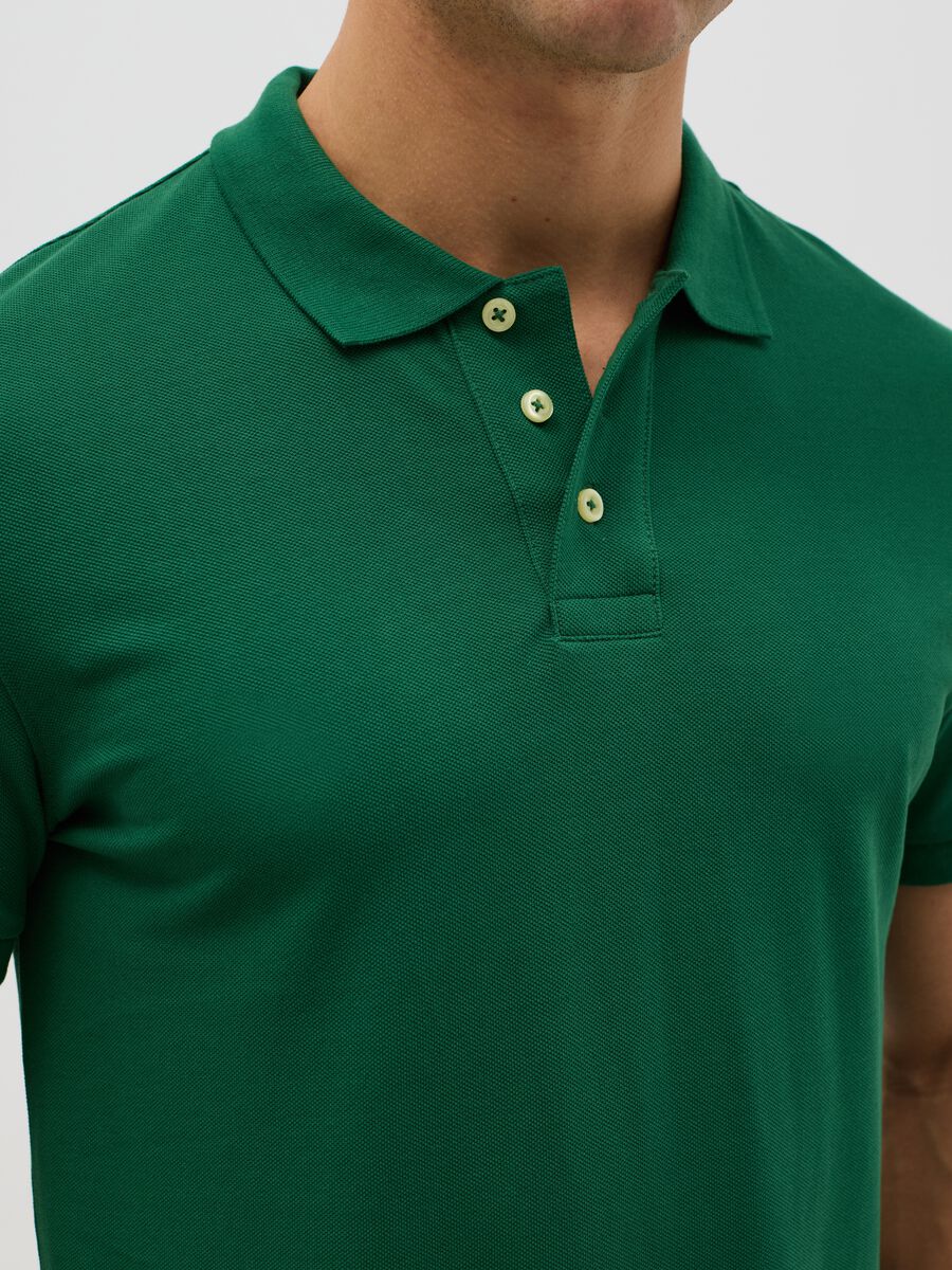 Green short sleeve cotton polo_3