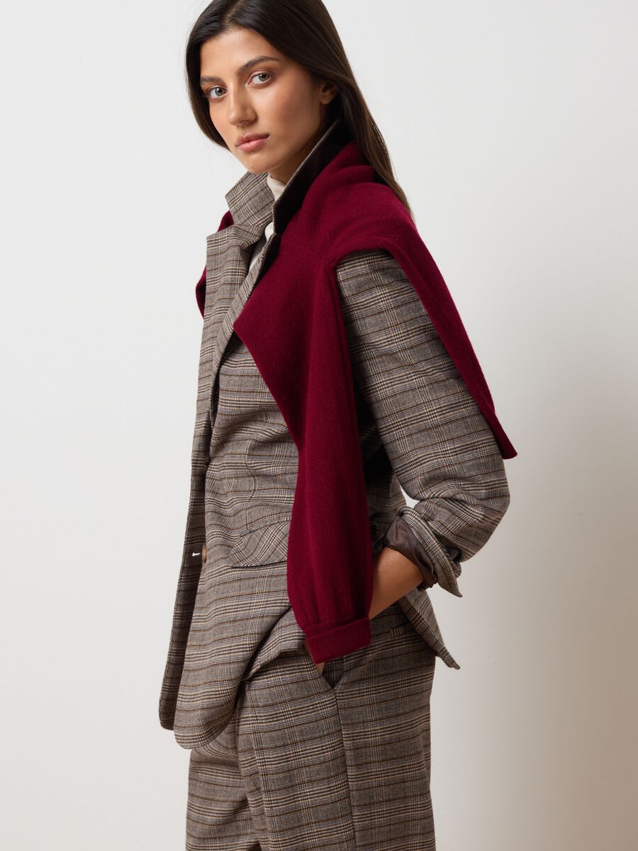 Brown blazer in stretch fabric_0