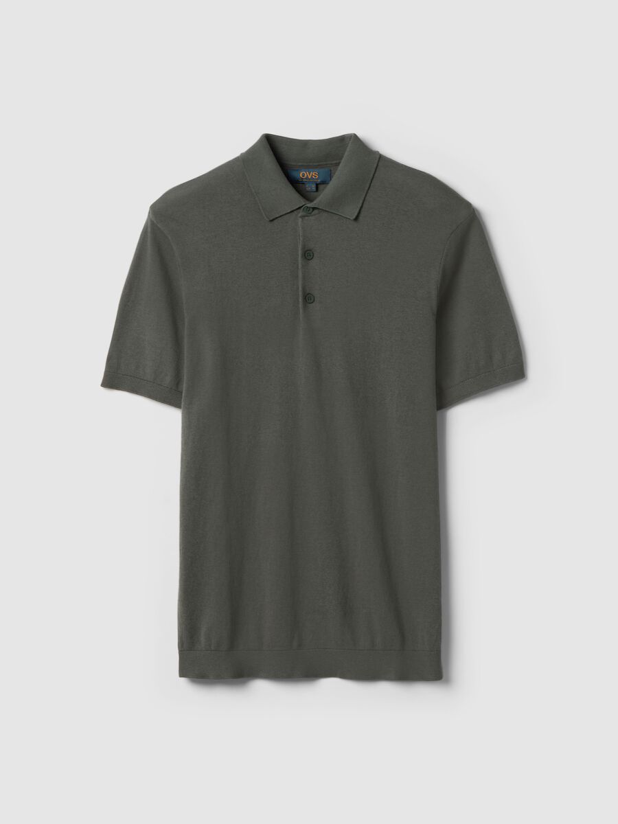 Grey pure cotton polo shirt regular fit_0