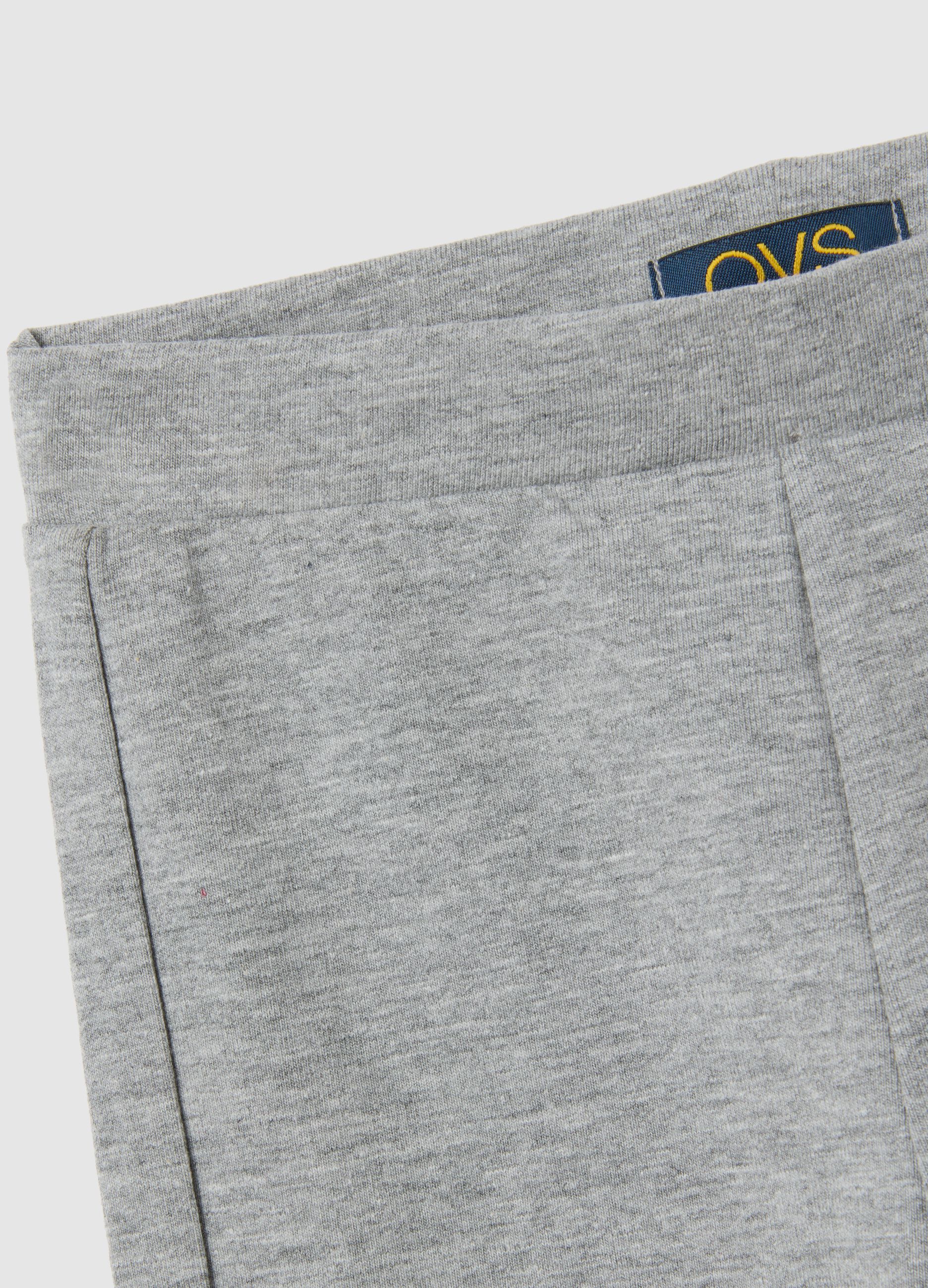 Girls' Grey Cotton Blend Flare Trousers