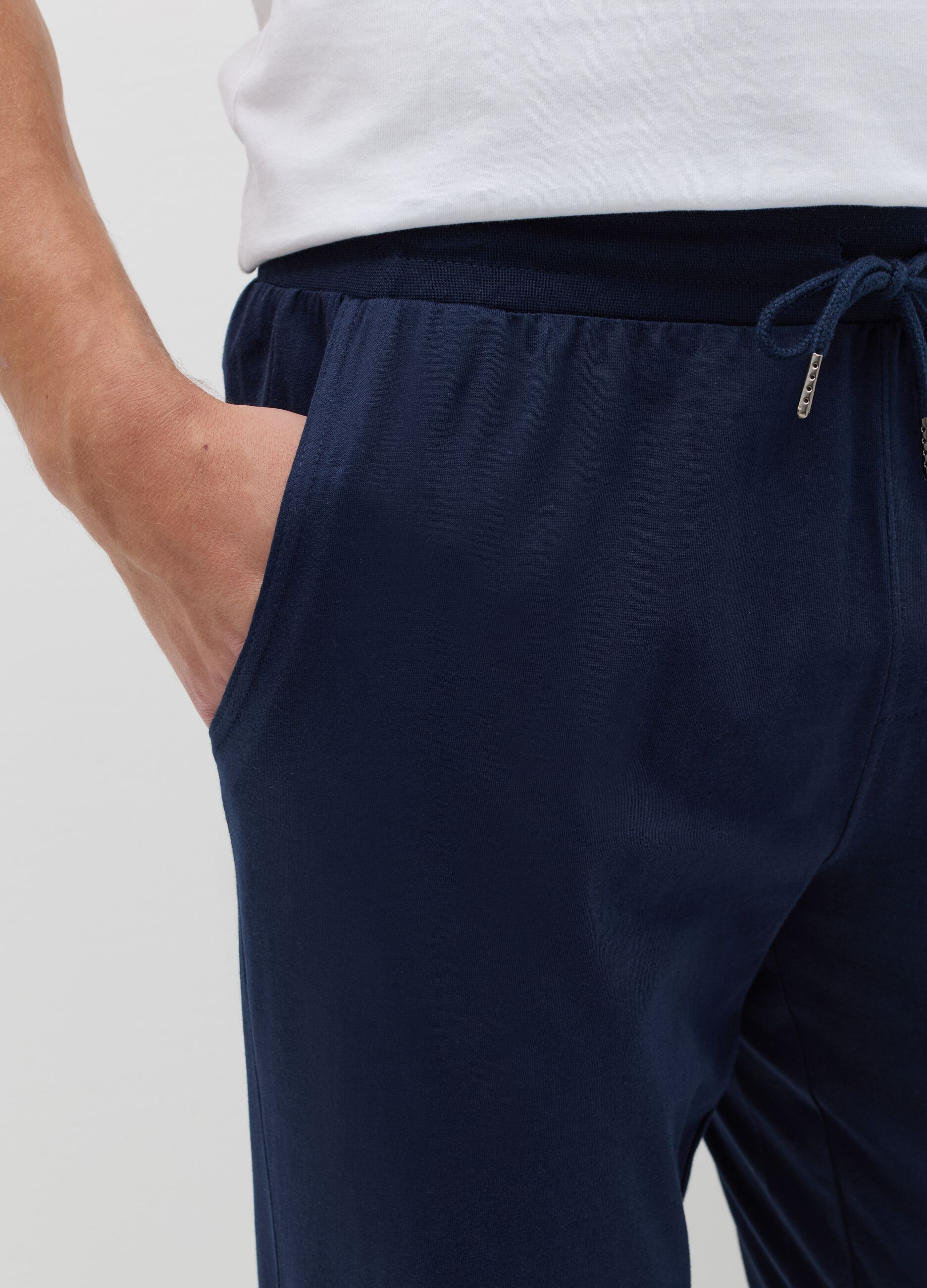 Cotton pyjama trousers with drawstring