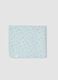 Light blue organic cotton-blend baby blanket with print_0