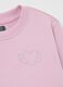 Girl's pink pure cotton sweatshirt with rhinestones_2