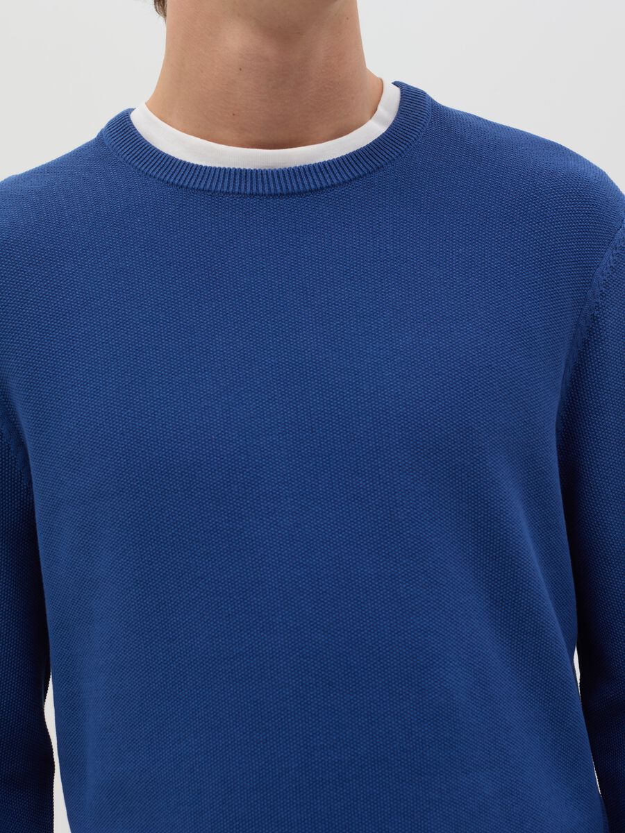 Cotton pullover with micro weave_2
