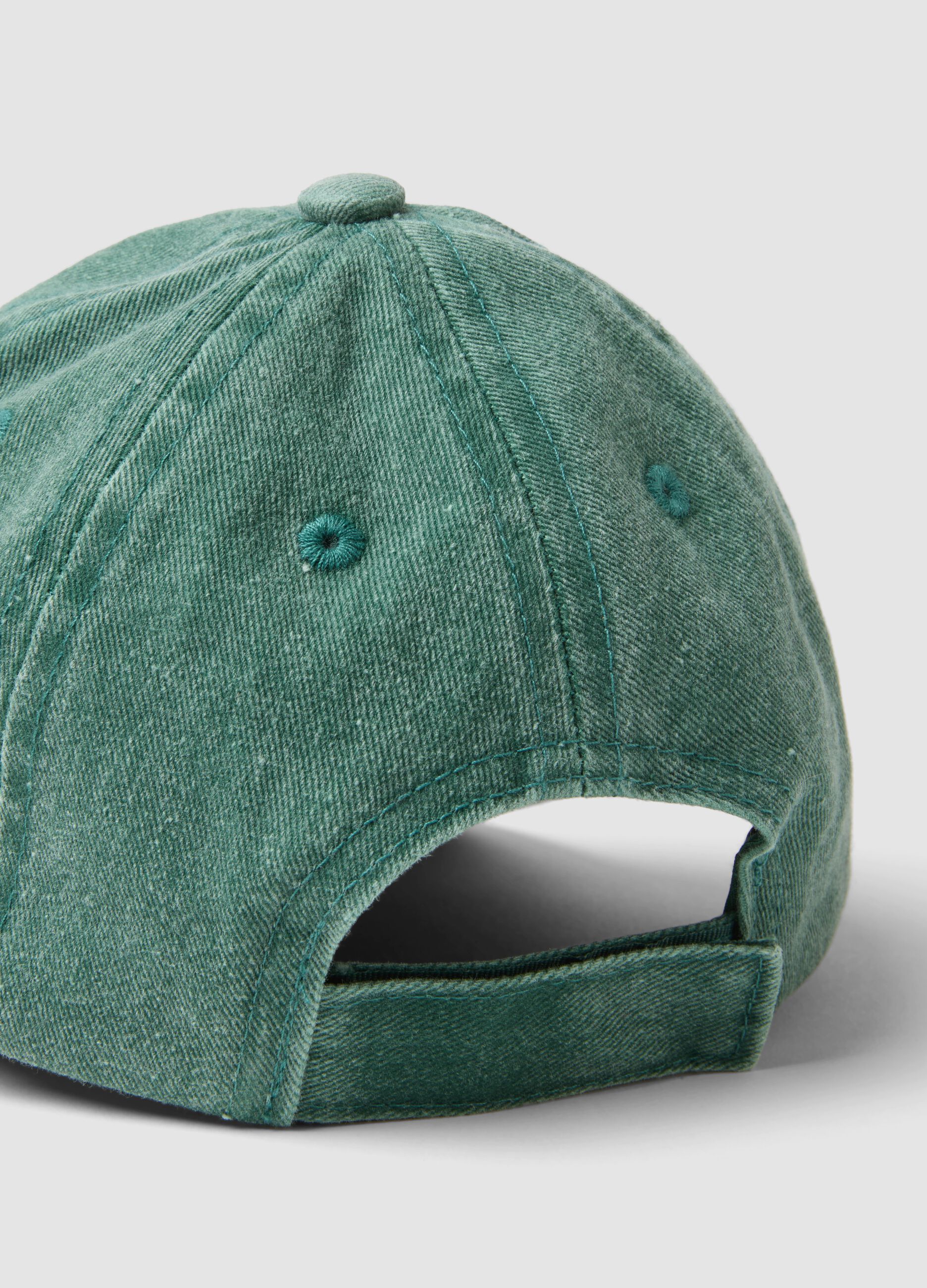 Cappello da baseball verde in puro cotone da bimbo con scritta