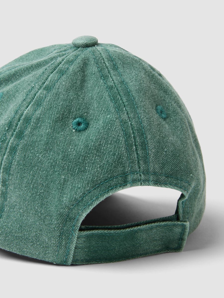 Cappello da baseball verde in puro cotone da bimbo con scritta_1