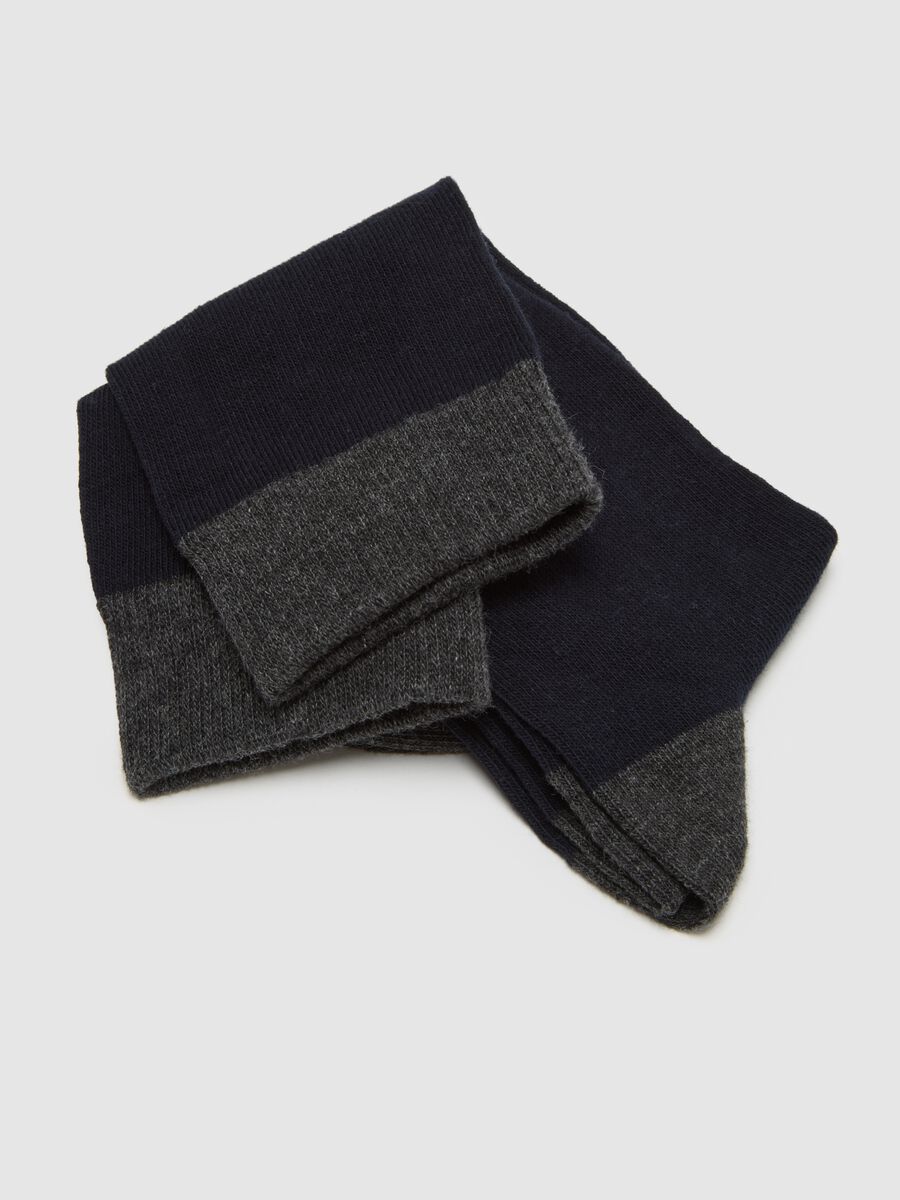 Tripack calze lunghe in misto cotone blu_1