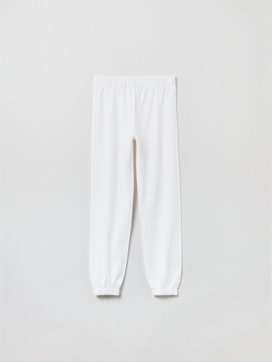 Joggers in cotone tinta unita_0