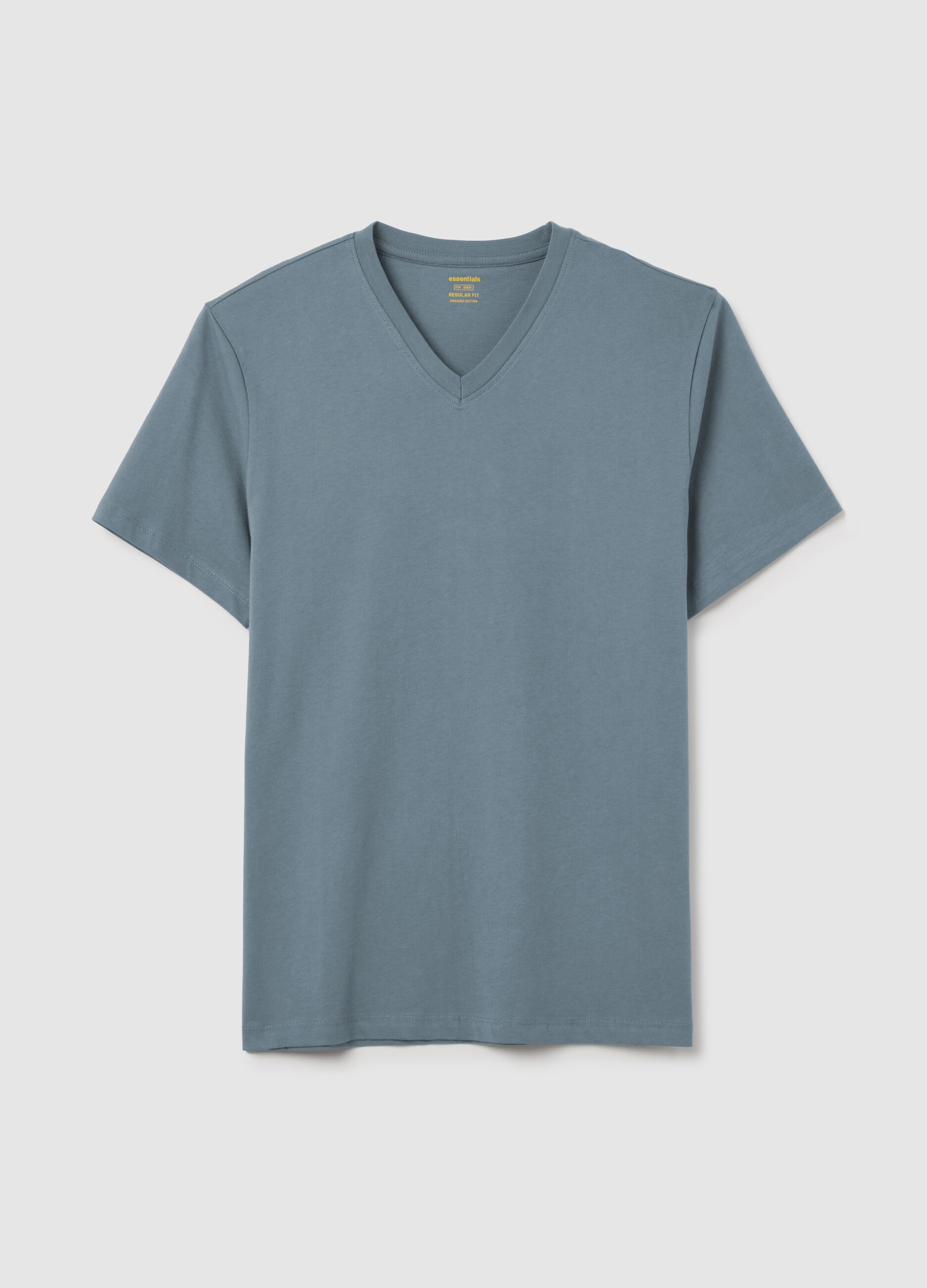 Organic cotton T-shirt with V neck