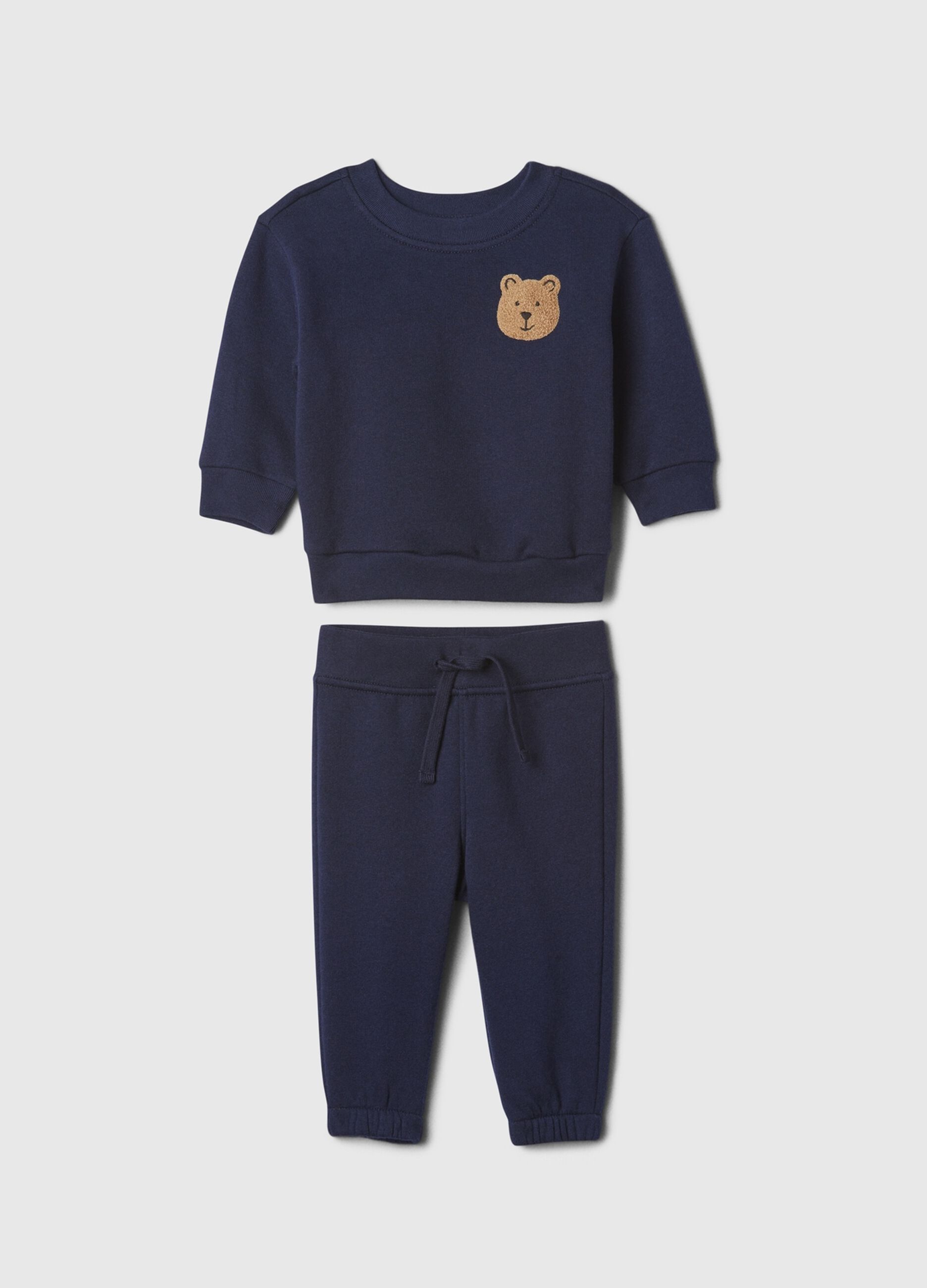 Jogging set con applicazione bouclé 